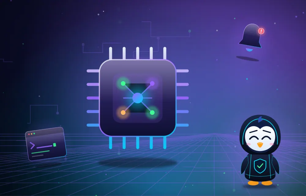 Une puce d’intelligence artificielle, un terminal et une cloche d’alerte.